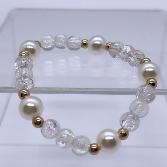 NWT Wool + Pepper Co. Clear Glass Bracelet - Picture 4 of 6